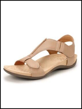 Orthopedic Sandals for Women Arch Support Flat T-Strap Open Toe Massage Insole